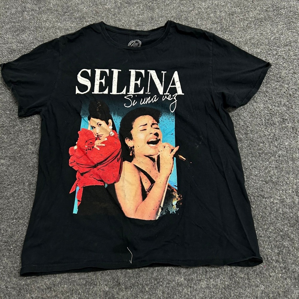 Official Selena T-Shirt Womens Size L Black Si Una Vez Graphic Cotton Tee 2021